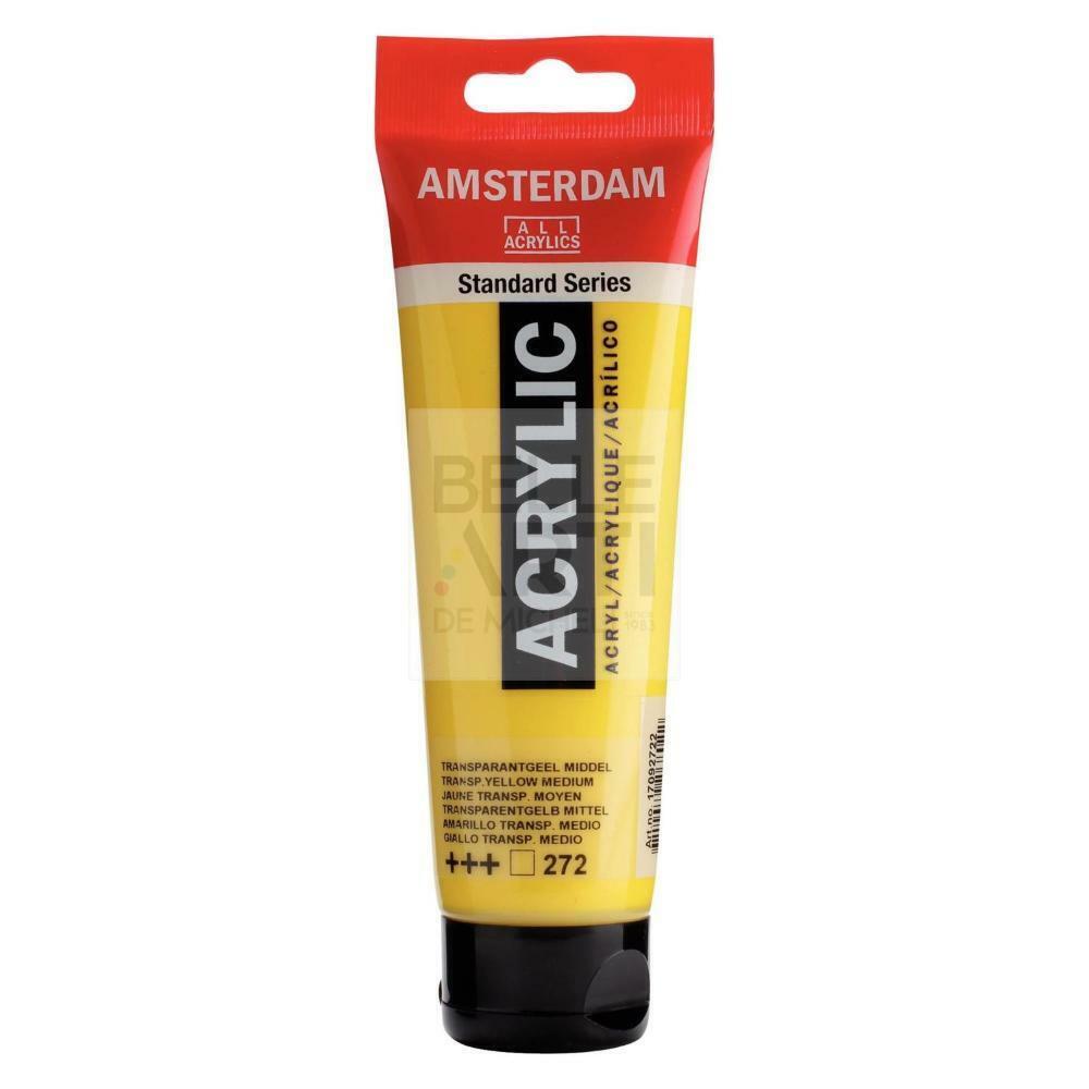 COLORE ACRILICO 272 GIALLO TRASP. MEDIO AMSTERDAM "ACRYLIC" TUBO DA 120ML