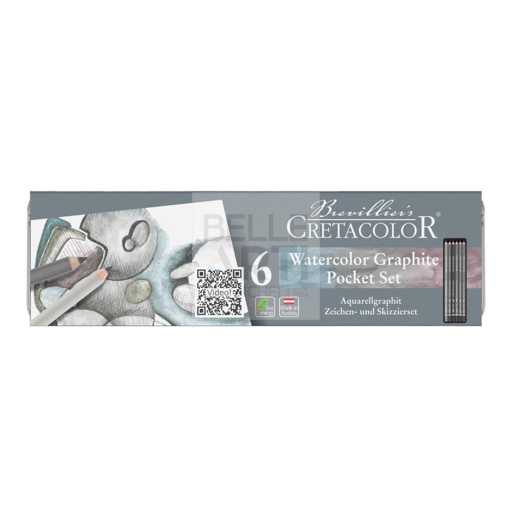 GRAFWOOD ARTIST GRAPHITE PENCILS + METALBOX 6 PZ