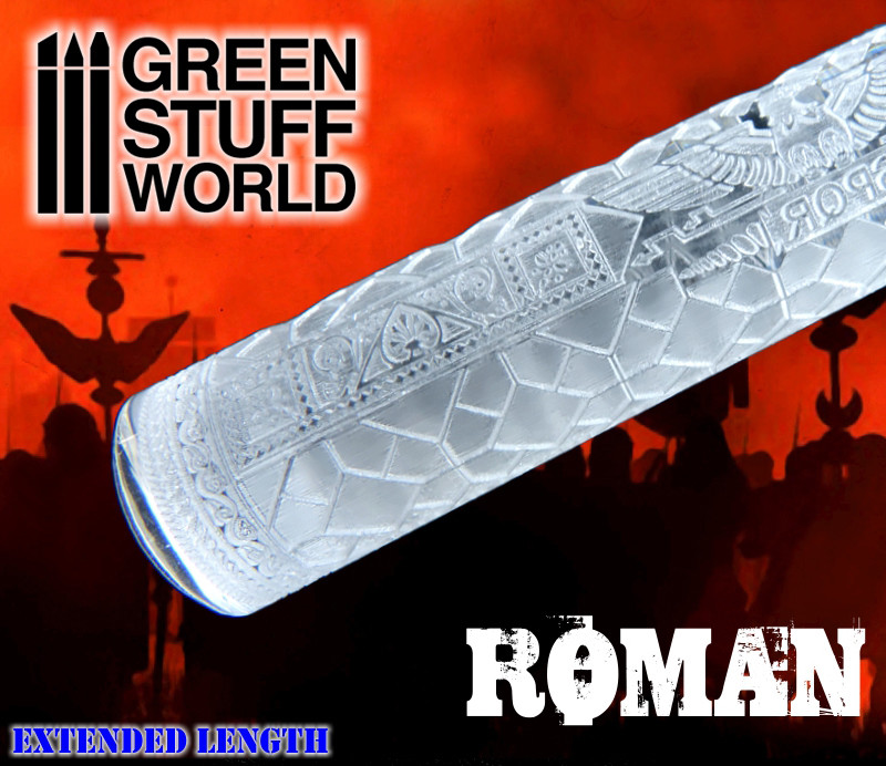 Mattarello con Stampo ROMANO per incidere basetta modellismo Warhammer
