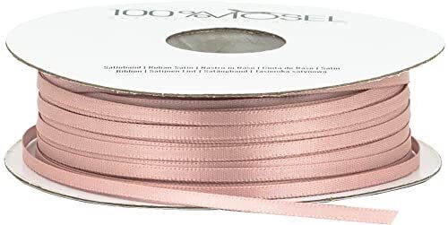 100% Mosel Nastro di Raso, in Rosa Cipria (3 mm x 100 m), Nastro da (p2c)