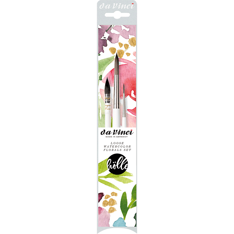 Set 3 pennelli misti DA VINCI KIT 4190 Florals Set Frau Holle acquerello (4190)
