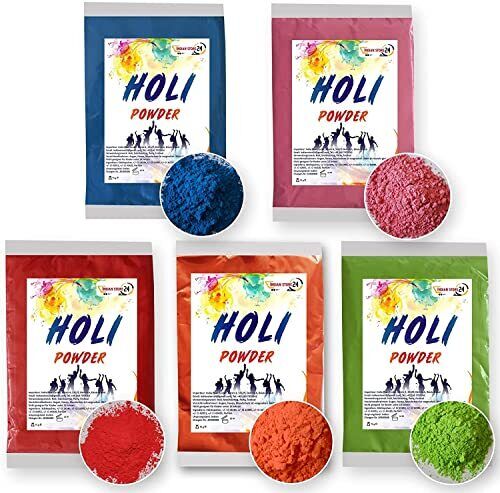INDIAN STORE 24 Holi Gulal Farb Pulver Powder Farben Farbpulver Festival (k8t)
