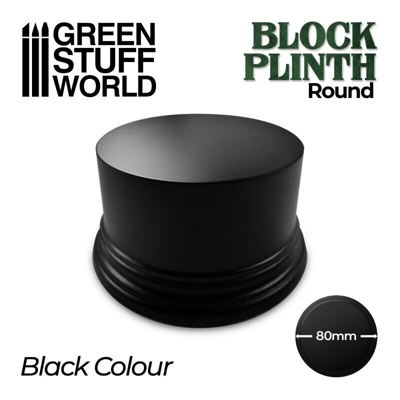 Piedistallo rotondo 8 cm - Nero- MDF legno laccato display espositore warhammer