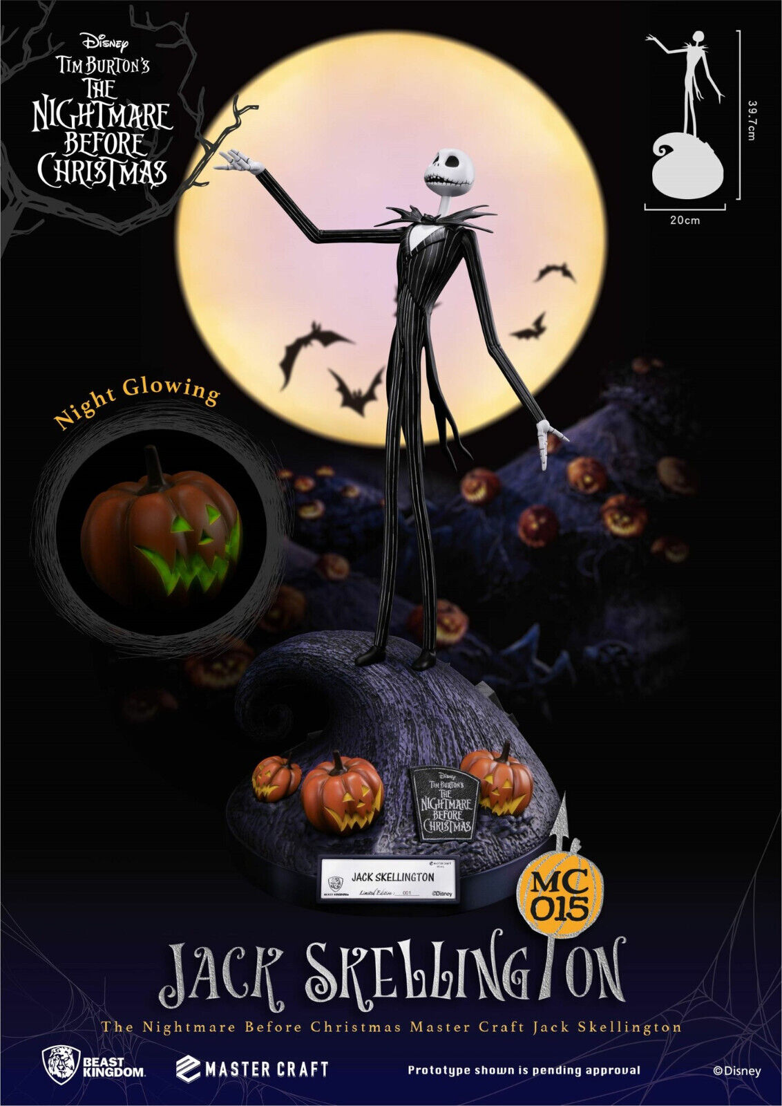 NIGHTMARE BEFORE CHRISTMAS JACK SKELLINGTON MASTER CRAFT STATUE 40 cm BEAST KING