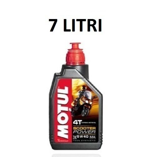 OLIO MOTORE 4T MOTUL 5W40 MOTO SCOOTER 4 TEMPI  100% SINTETICO 7 LITRI