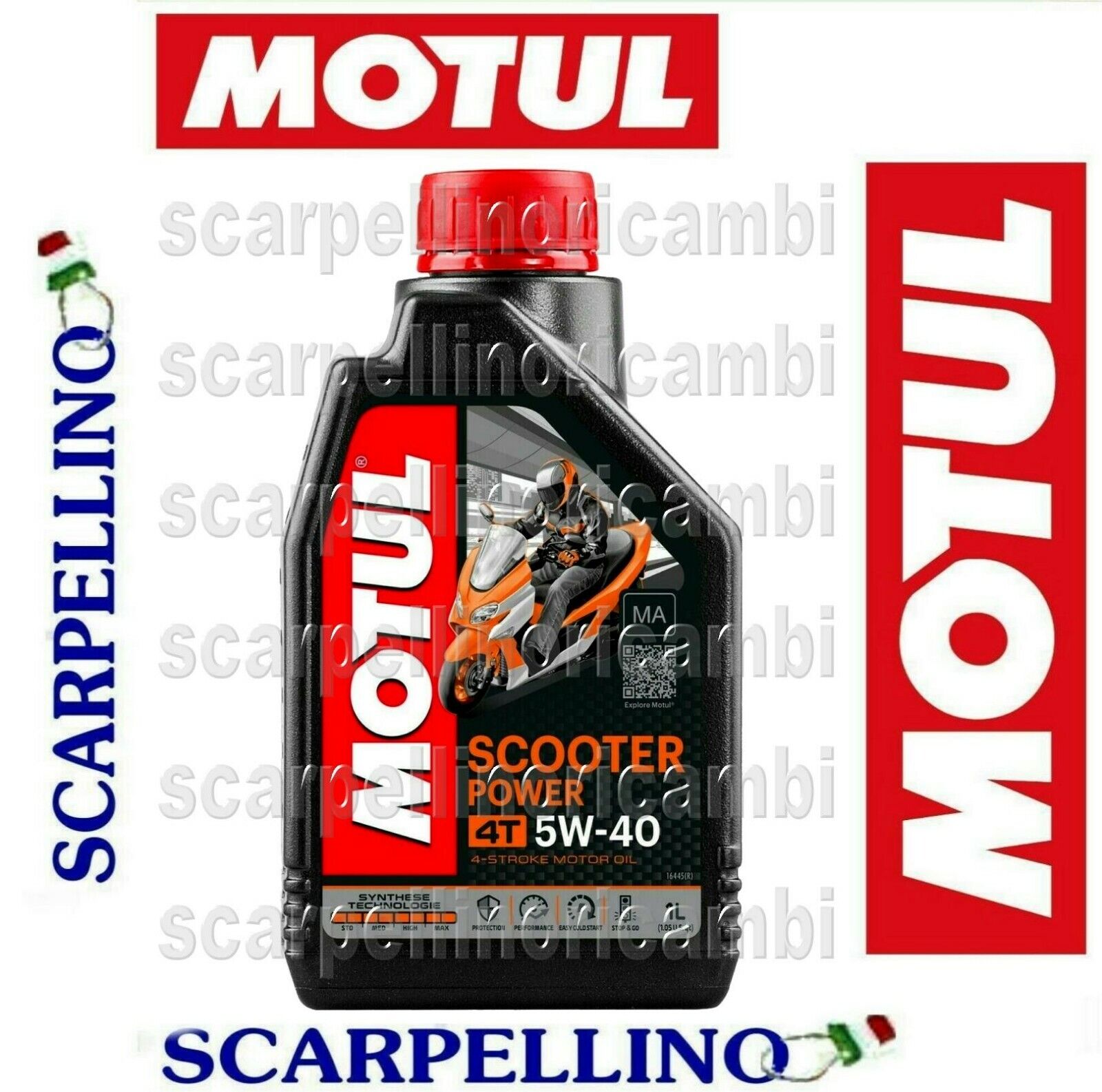OLIO MOTORE MOTUL SCOOTER POWER 4T 5w40 SINTETICO 100 % - 1 LITRO