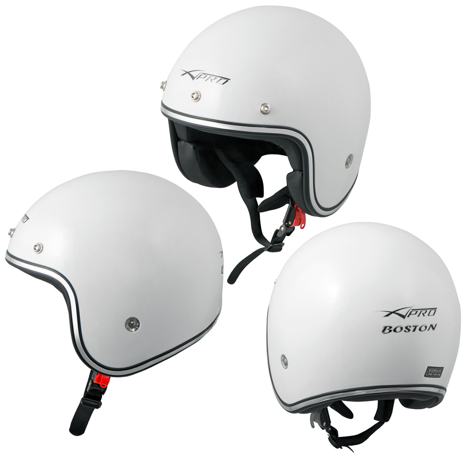 Jet Helmet Open Face Motorbike Custom Scooter White size XS