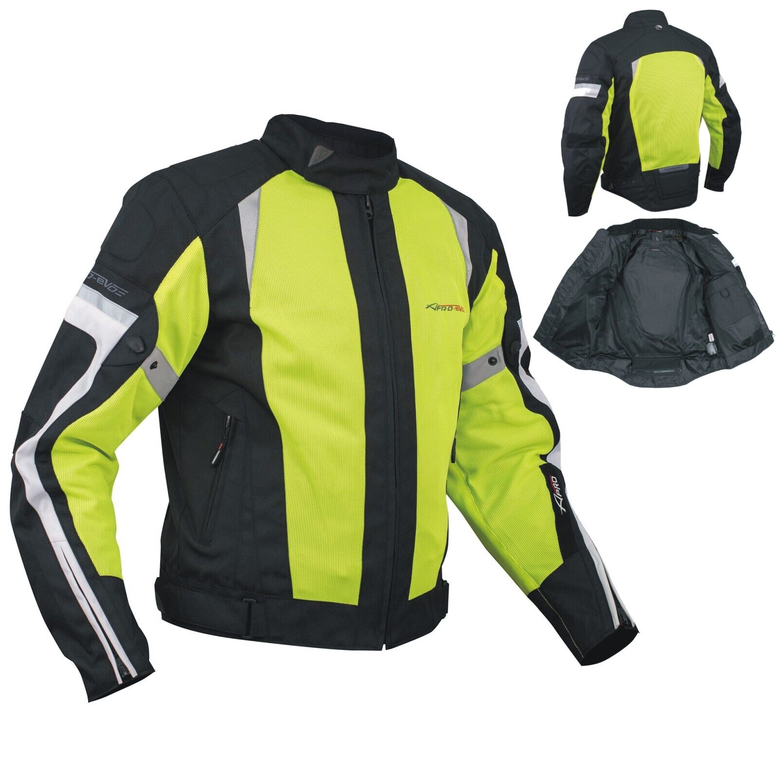 Summer Motorbike Mesh Sport RaceTouring CE Armored Jacket Motorcycle Fluo S