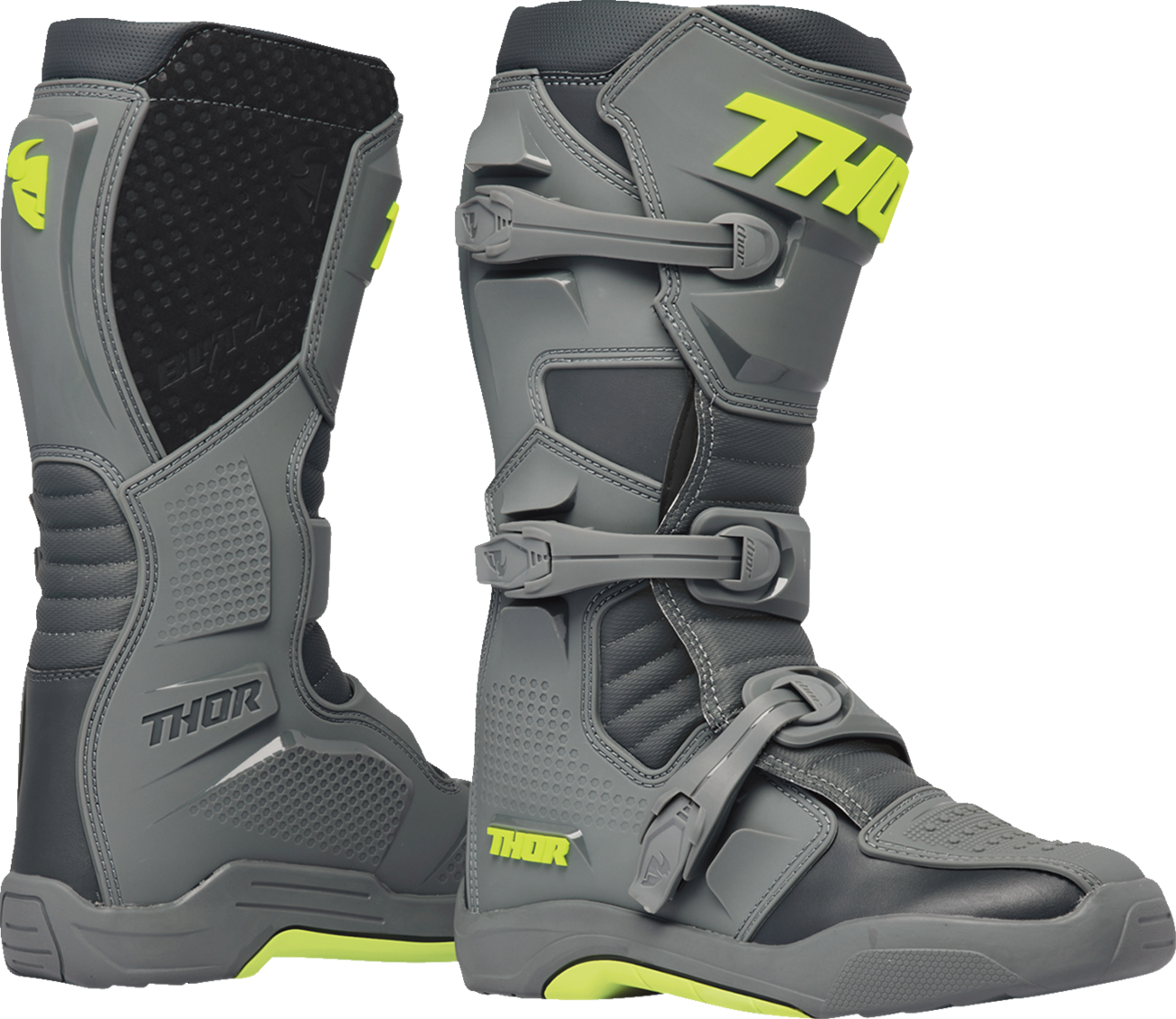 Stivali cross THOR BLITZ XR Grigio Giallo Tg.43 Moto Enduro ATV Quad OffRoad