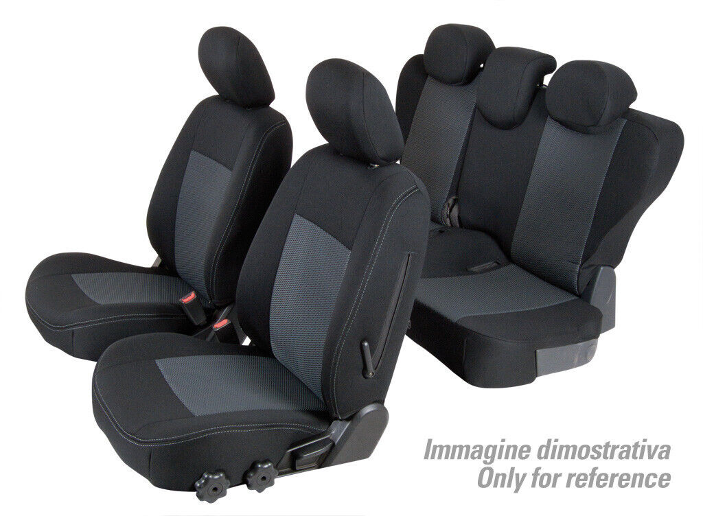 Set coprisedili Superior - Nero/Grigio - su misura per Fiat 500 (07/07>06/15)  -