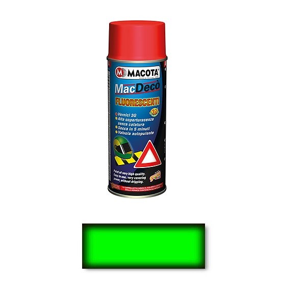 MACOTA Tuning Vernice Spray Fluorescente e Trasparente Smalto Acrilico Verde