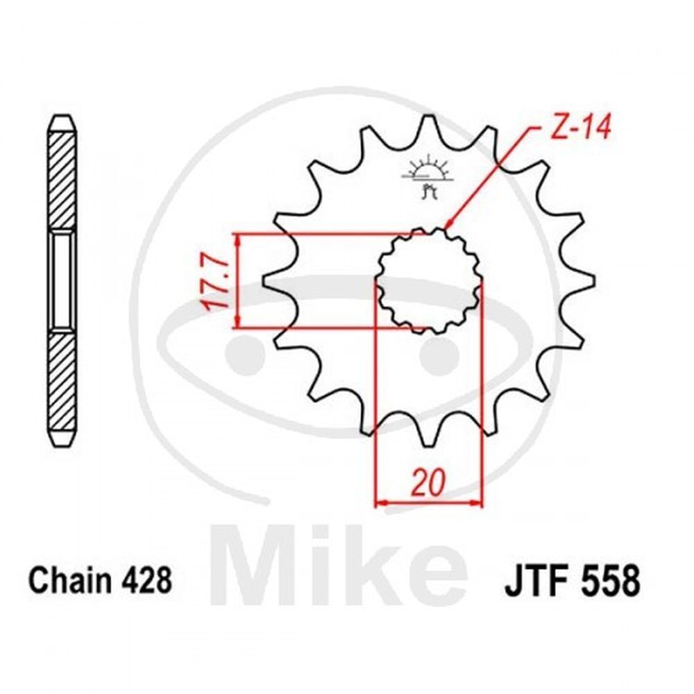 PIGNONE 13 DENTI PASSO 428 726.40.05 YAMAHA 125 TZR 1997-1999