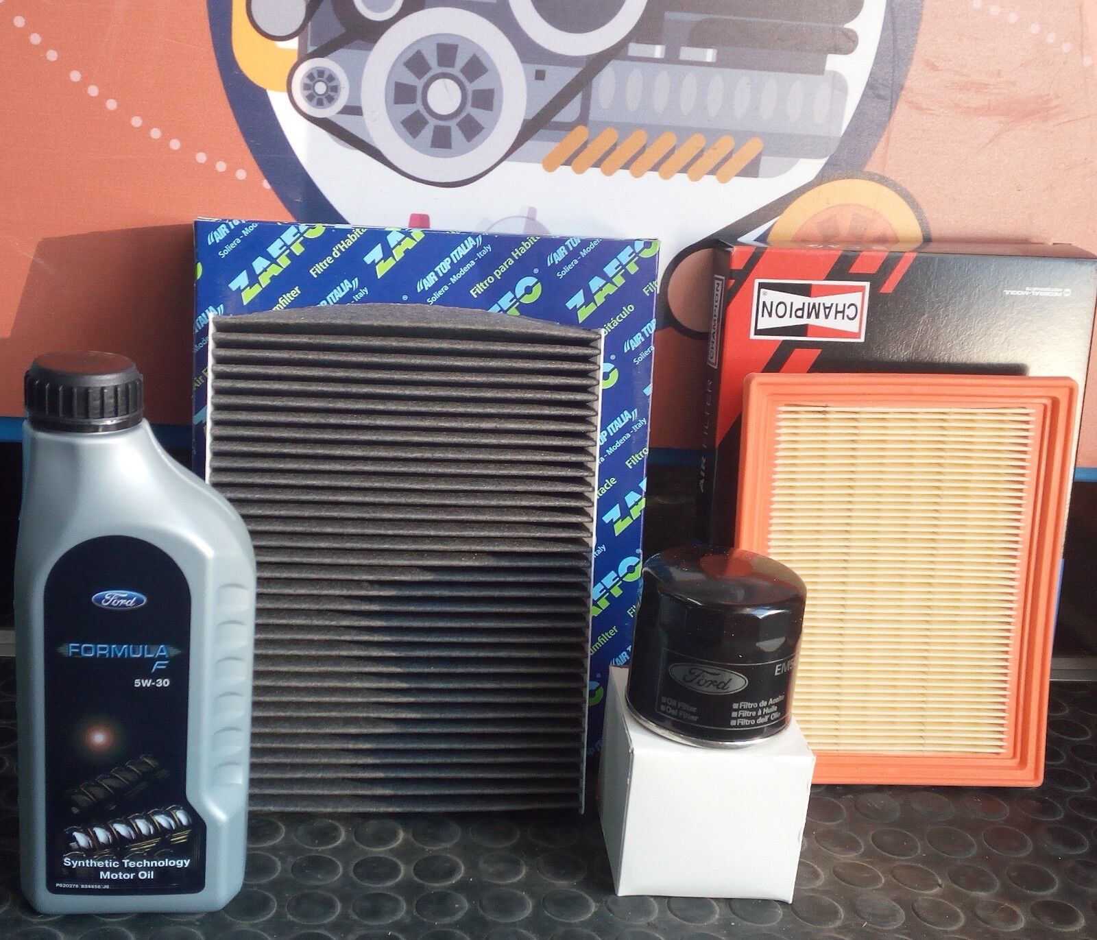 KIT TAGLIANDO 3 FILTRI 4 LITRI OLIO FORD 5W30 FORD FIESTA V 1.2 BENZINA