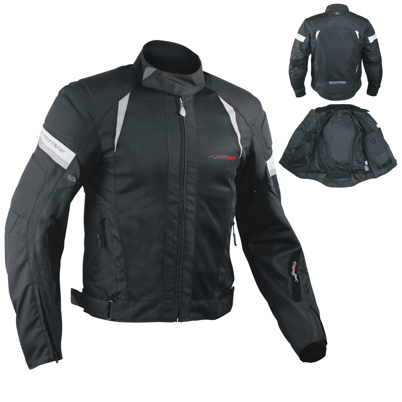 Summer Motorbike Mesh Sport RaceTouring CE Armored Jacket Motorcycle Black S