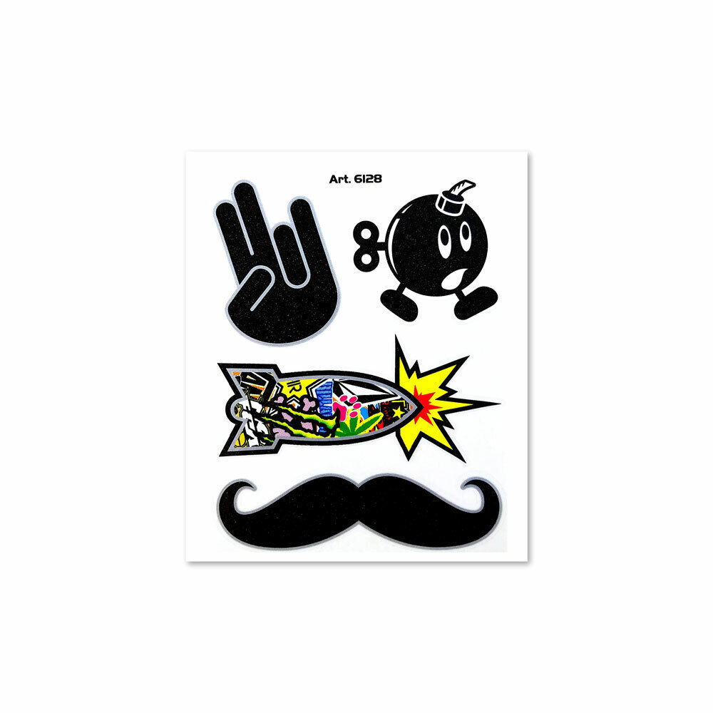 Adesivi Stickers Bomb Mano-Bomba-Baffi 10 x 12 cm