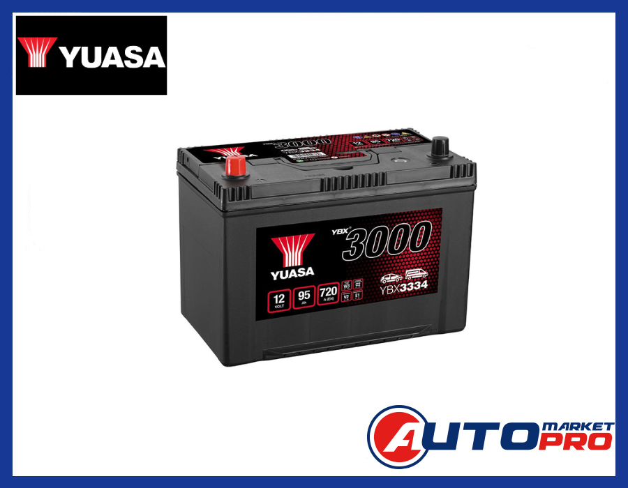 YUASA YBX3334 BATTERIA PER AUTO SMF 95 Ah 720A 12V SERIE YBX3000 POLO SINISTRO