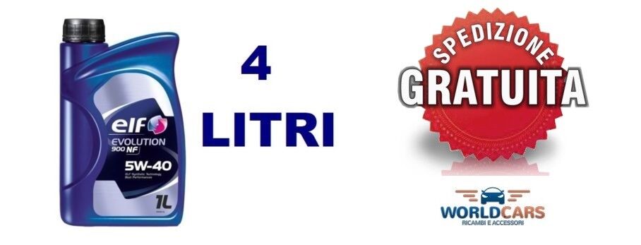 OLIO MOTORE ORIGINALE ELF EVOLUTION 900 NF 5W-40 5W40 SINTETICO 4 LT 4 LITRI