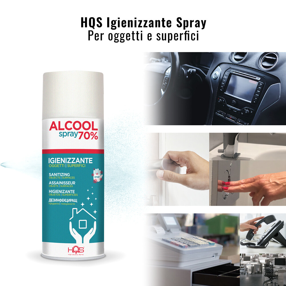 HQS Spray Igienizzante Disinfettante per Superfici Oggetti 400 ml