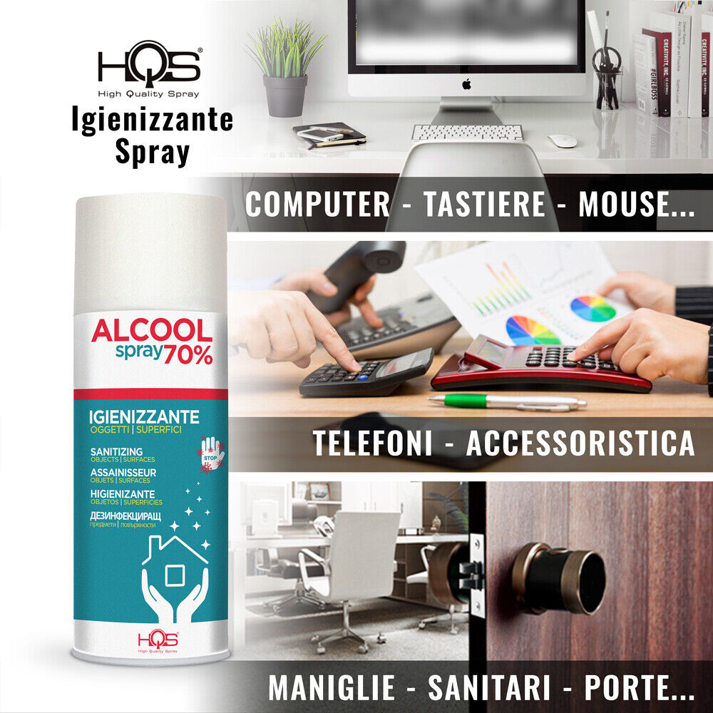 HQS Spray Igienizzante Disinfettante Superfici per Aziende e Uffici 400 ml