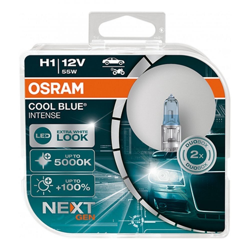 *FRP* COPPIA LAMPADE 5000K  COOL BLUE INTENSE H1 12V 55W OSRAM pair lamps