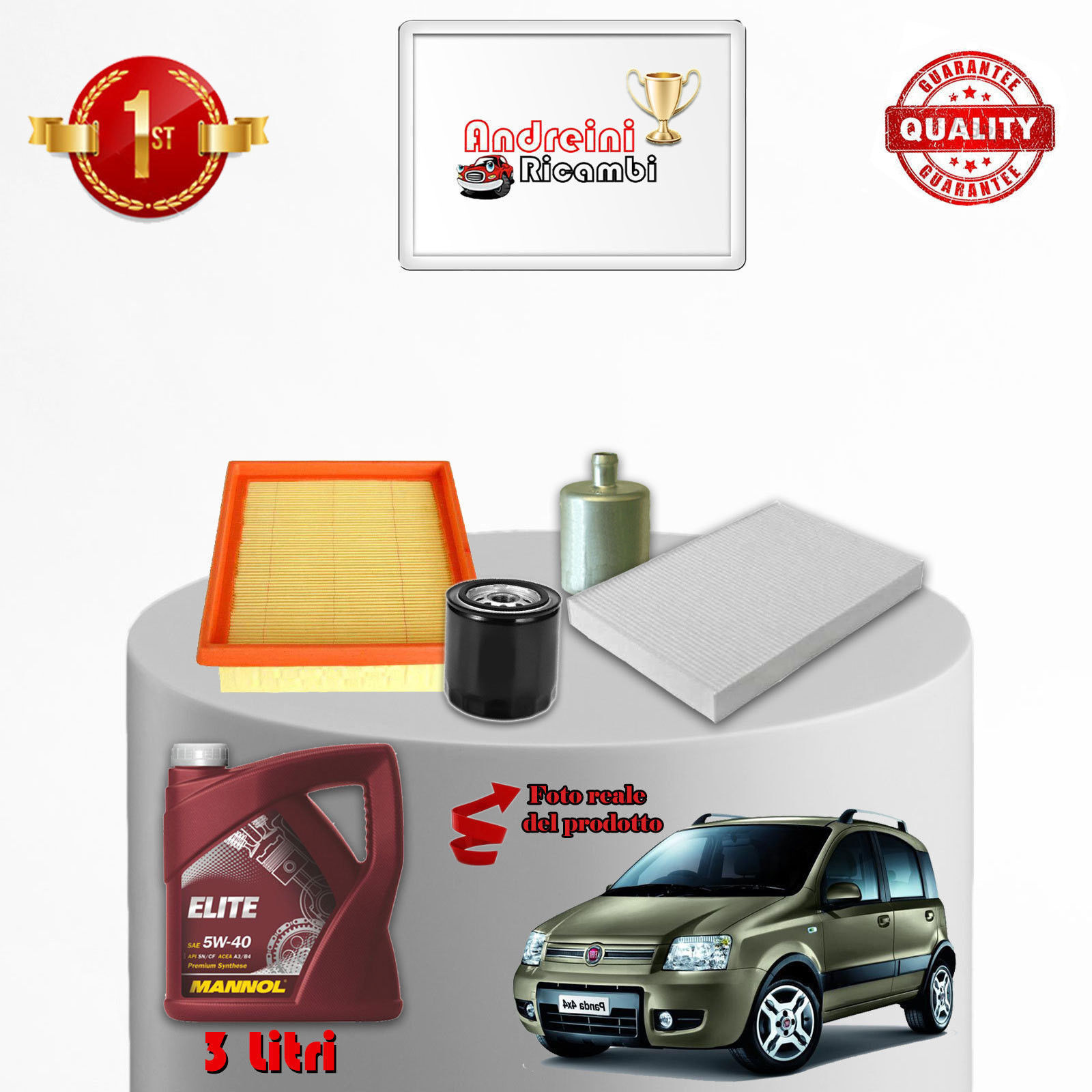 KIT TAGLIANDO FILTRI E OLIO xFIAT PANDA II 1.2 8V GPL 44KW 60CV 2007 ->