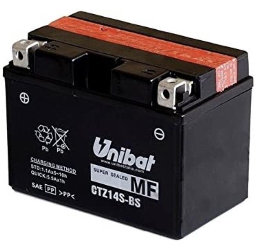 CTZ14S-BS BATTERIA MOTO UNIBAT 11.2AH 230 YUASA YTZ14S **Spedizione Inclusa!!**