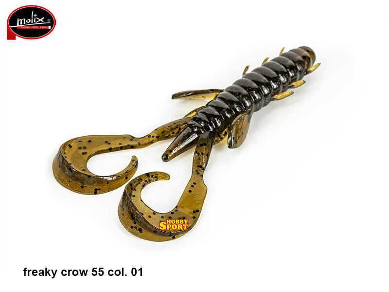 MOLIX FREAKY CRAW 5.5'' COL. 01 GREEN PUMPKIN SILICONICO X BLACK BASS CONF 4 PZ