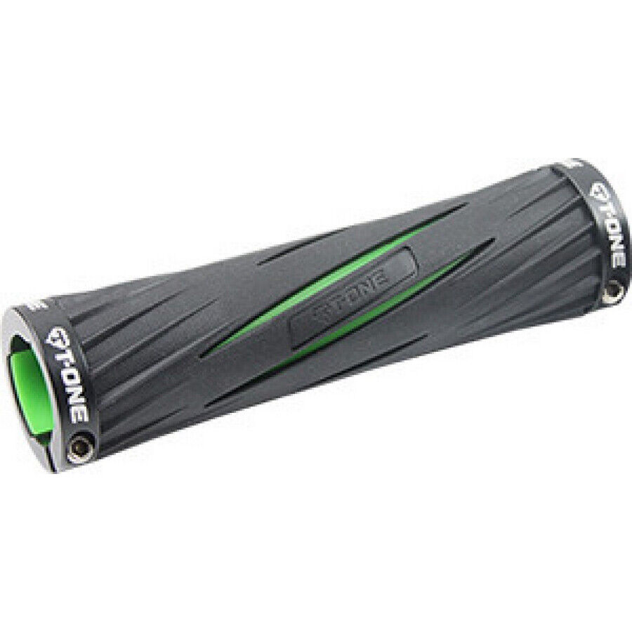 manopole blade nero/verde con vite di blocco T-one bici mtb