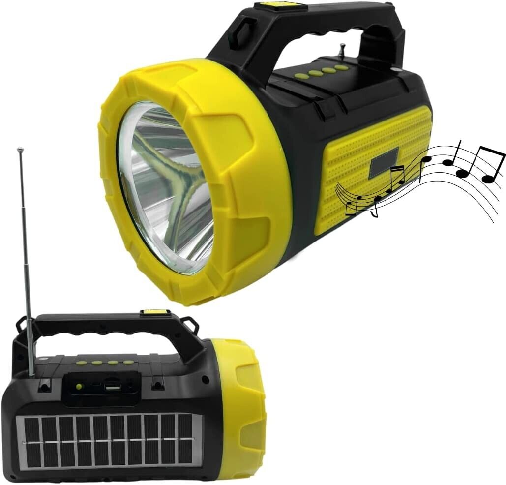 torcia tattica a led pannello solare ricaricabile usb radio campeggio emergenza