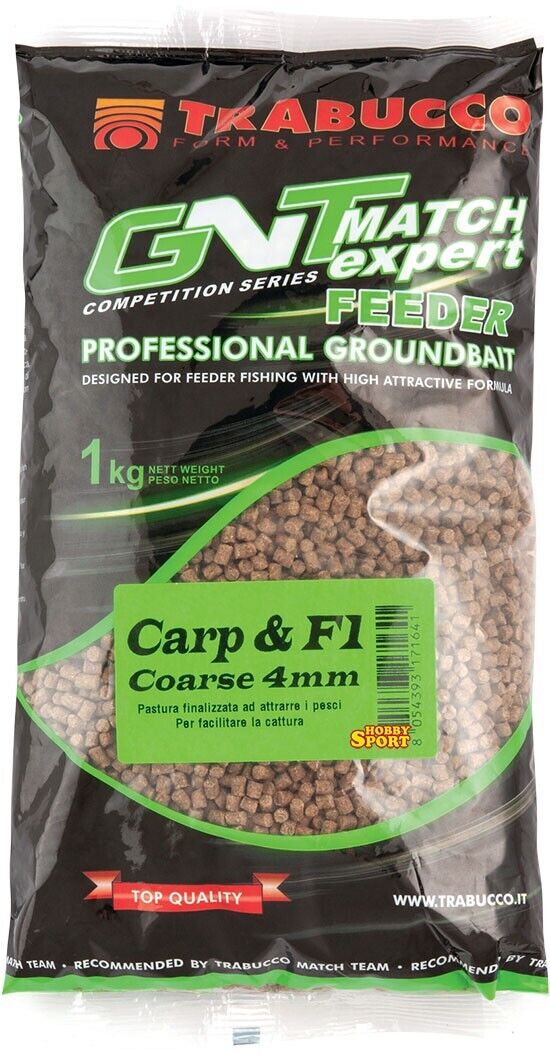 TRABUCCO CARP +F1 PELLETS  4 MM  PESCA FEEDER BUSTA 1 KG