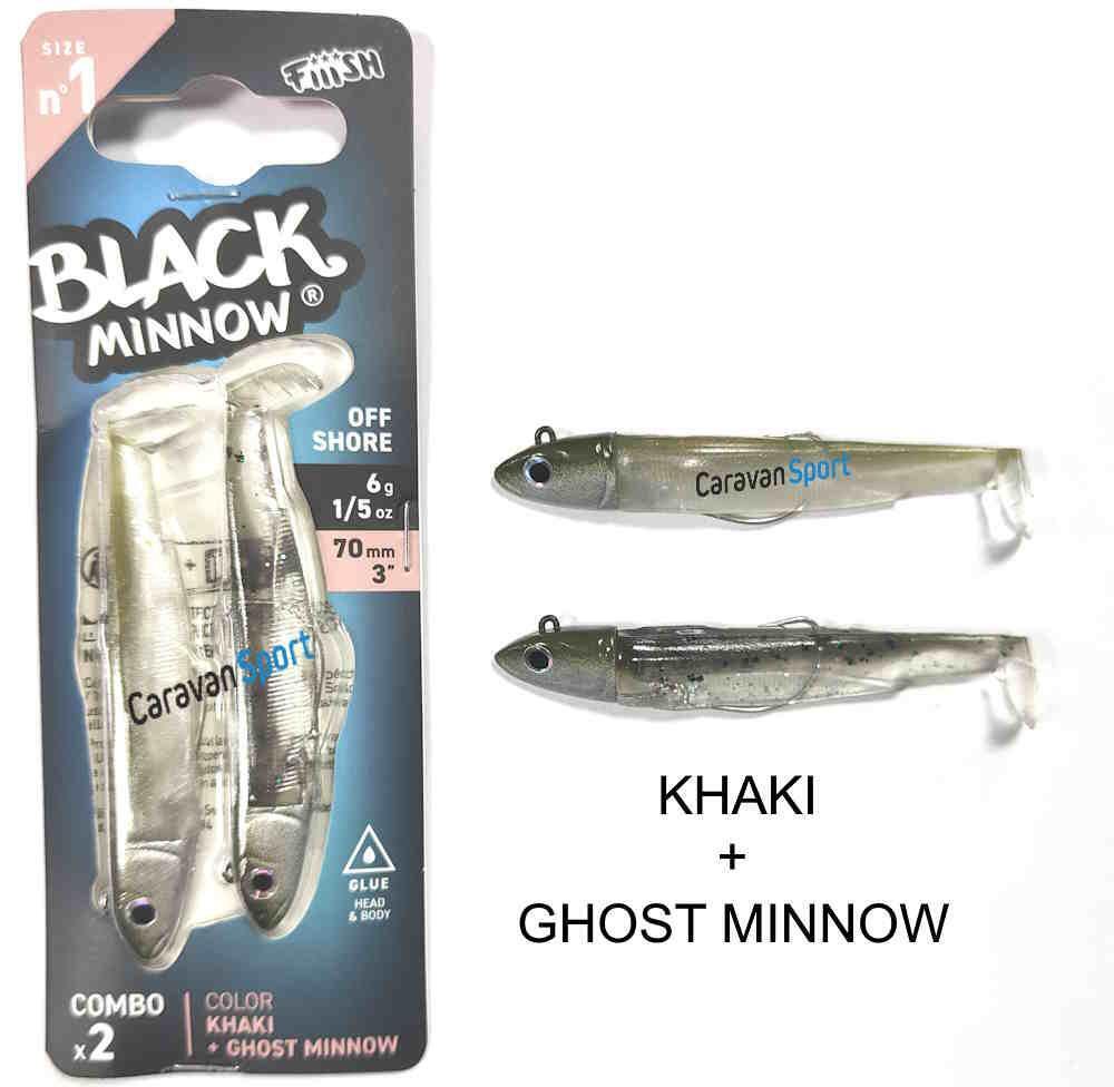 FIIISH BLACK MINNOW DOUBLE COMBO 70 N 1 KHAKI GHOST MINNOW 6 GR OFF SHORE ESCA