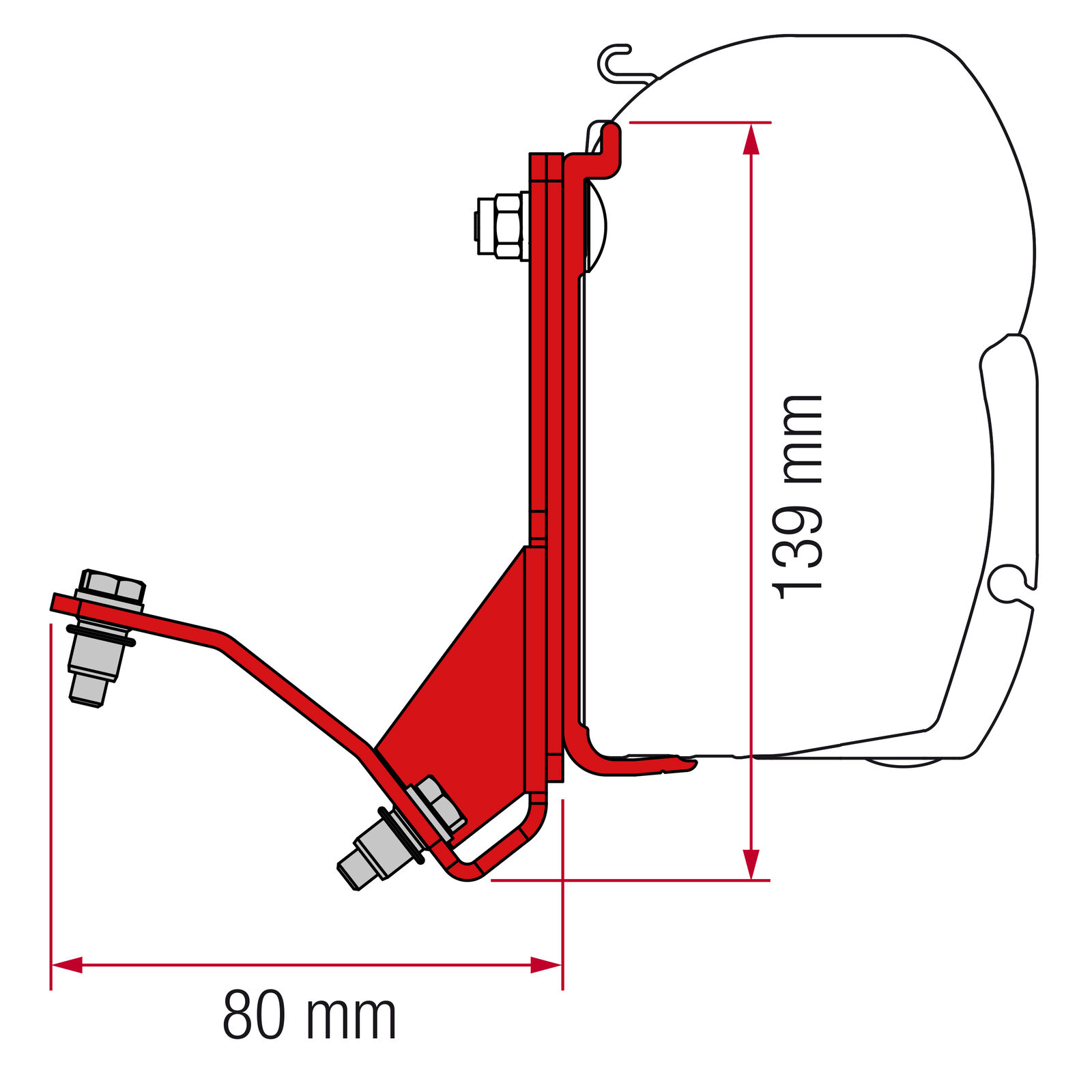 STAFFE PER F45 ADAPTER DUCATO H2 LIFT ROOF HYMERCAR POSSL 98655Z028