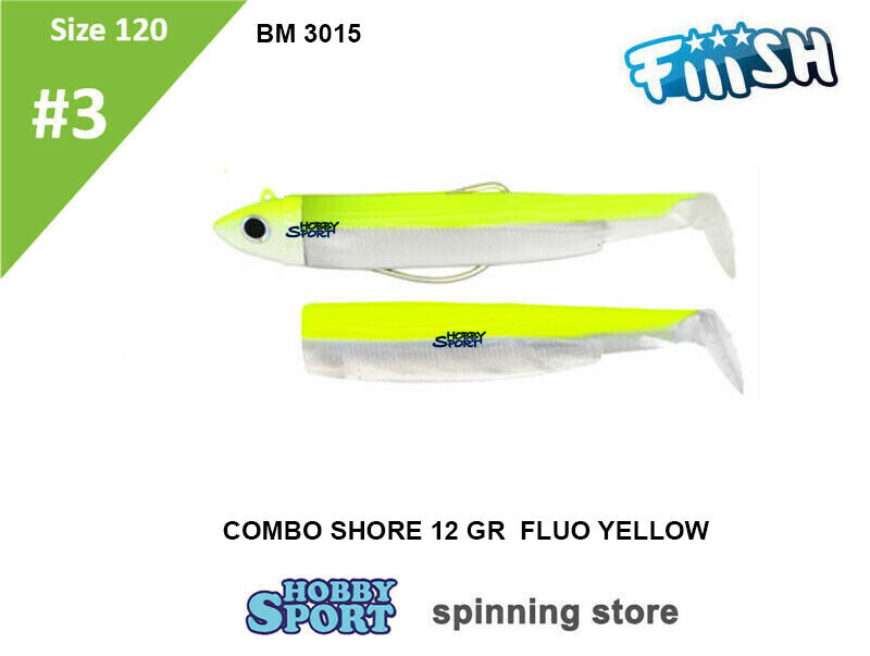 BLACK MINNOW FIIISH SIZE 3 BM 3015 FLUO YELLOW 12 GR COMBO SHORE +1 CORPO