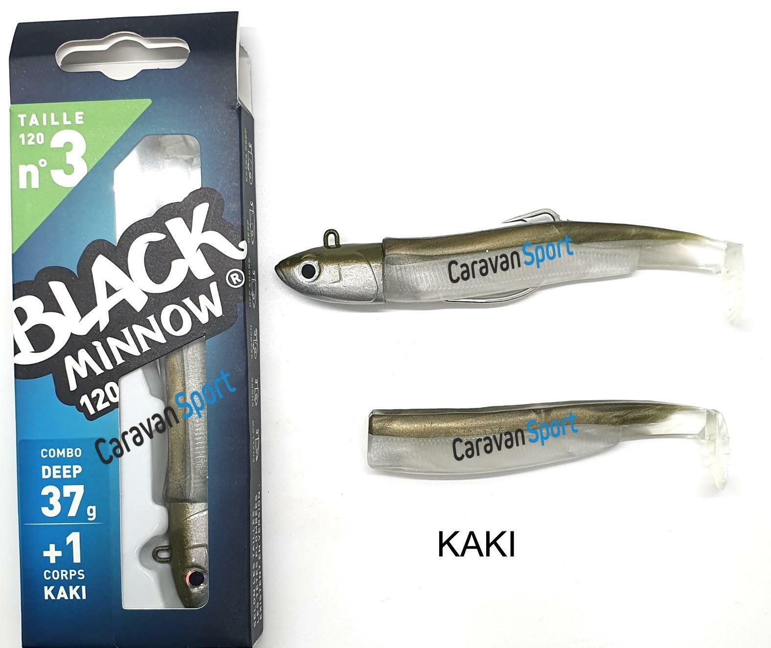 FIIISH BLACK MINNOW COMBO 120 N 3 KAKI 37 GR SILICONE ESCA ARTIFICIALE SPINNING