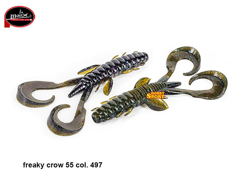 MOLIX FREAKY CRAW 5.5'' COL. 497 UV MAGIC BUG SILICONICO X BLACK BASS  4 PZ