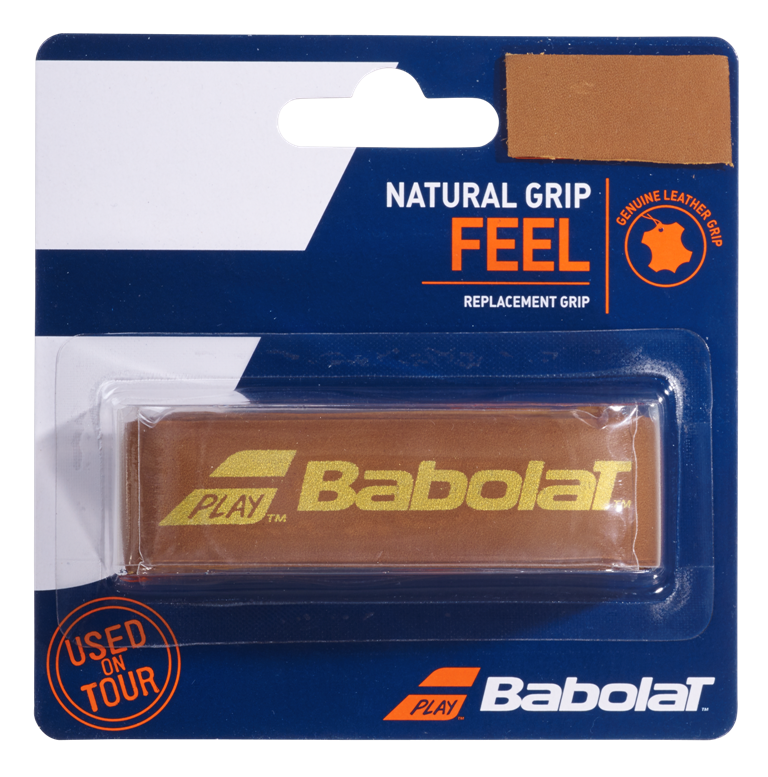 Babolat Natural Grip tennis in vero cuoio blister 1pz+OMAGGIO set SMN-STRING PRO