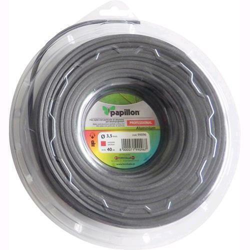 FILO in NYLON e ALLUMINIO per DECESPUGLIATORE PAPILLON Profilo QUADRO 3 mm 50 mt