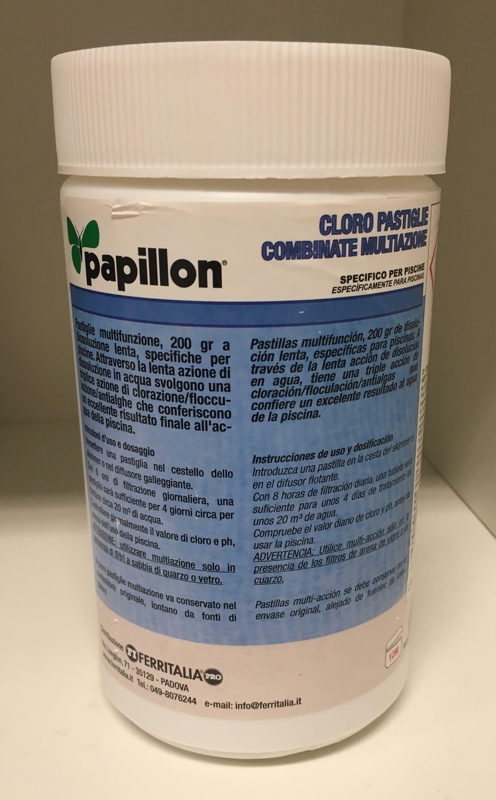 PAPILLON TRICLORO IN PASTIGLIE PER PISCINE 1KG C103106001
