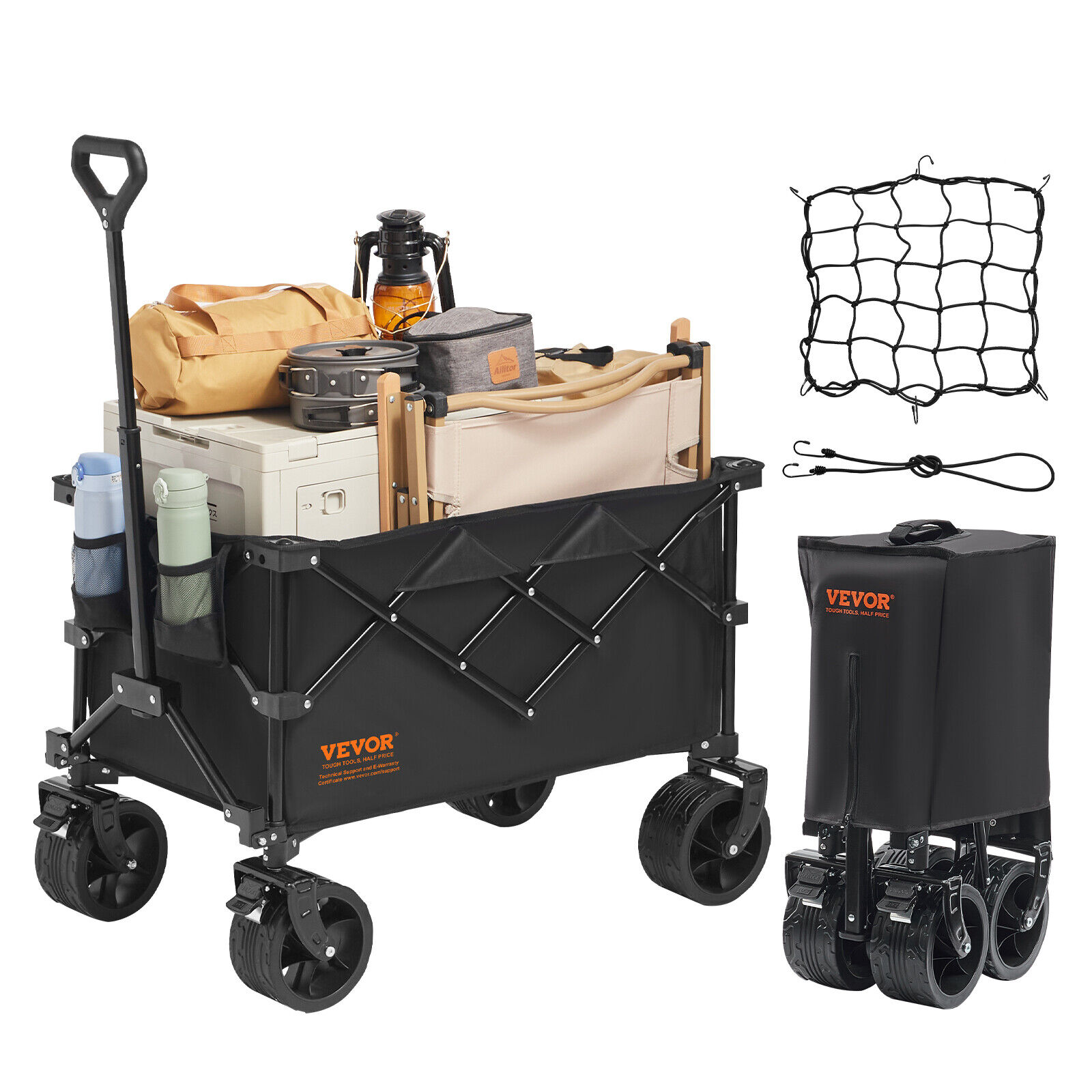 VEVOR carretto passeggino carrello da spiaggia 855x500x1070mm