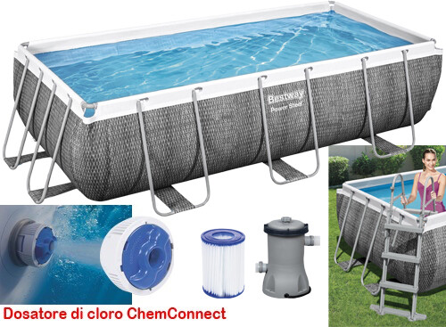 Bestway Piscina Fuori Terra con Telaio Portante 412x201x122 Pompa Filtrante 5672