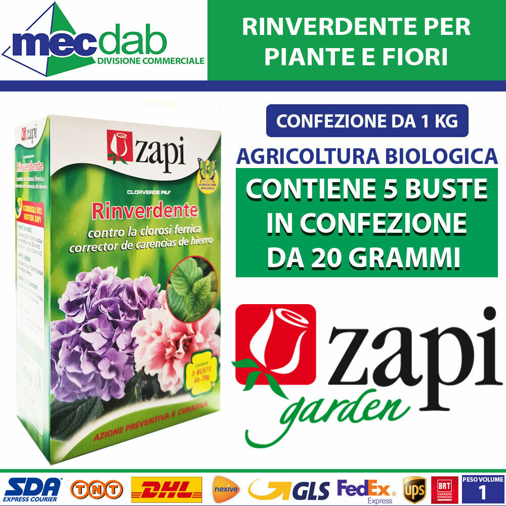 Rinverdente Per Piante Azione Preventiva e Curativa Biologica Zapi 100 Grammi