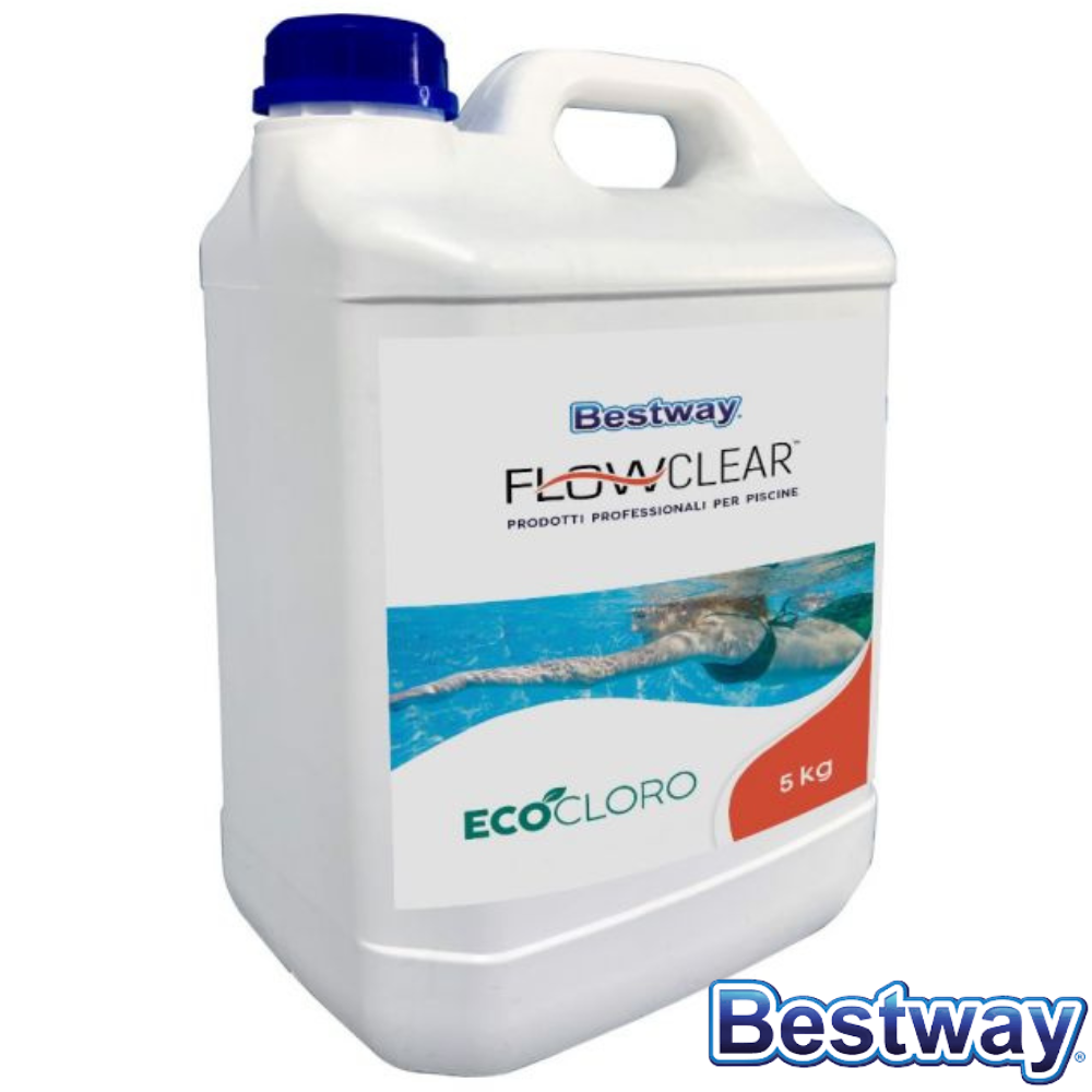 Bestway ECO CLORO LIQUIDO MULTIFUNZIONE PER PULIZIA IGIENE ACQUA DI PISCINA 5 Kg