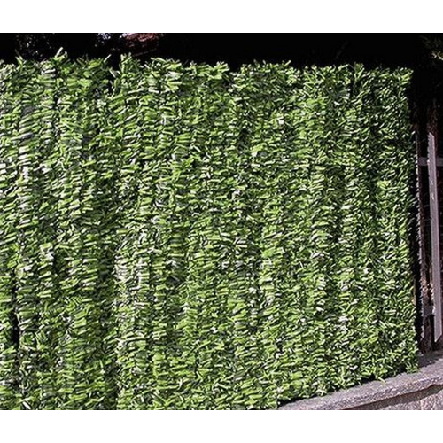 Siepe artificiale Green a foglia lunga sintetica 1x3 mt in pvc verde da esterno