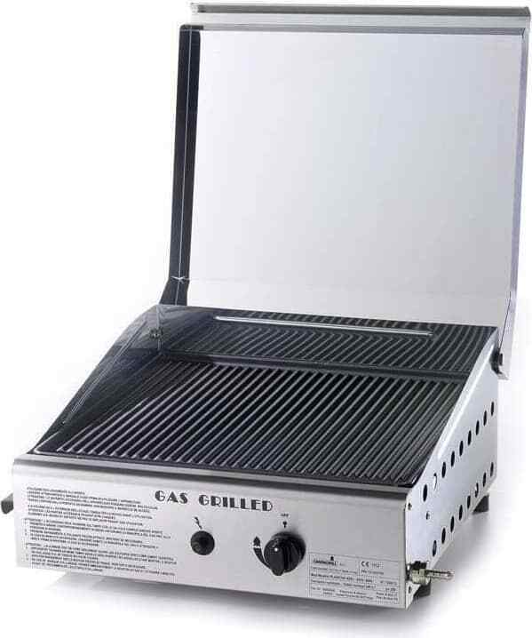 Ompagrill Barbecue Ghisa a Gas Piastra singola 3,7 kW Silver 4043/COVER/M
