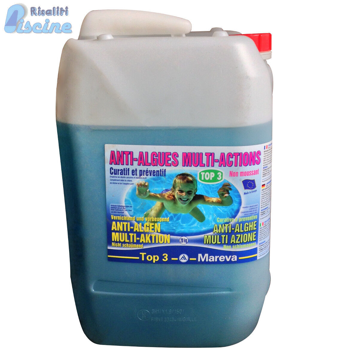 ALGHICIDA ANTIALGHE TOP 3 NON SCHIUMOGENO DA LITRI 20 PER PISCINA E IDROMASSAGGI