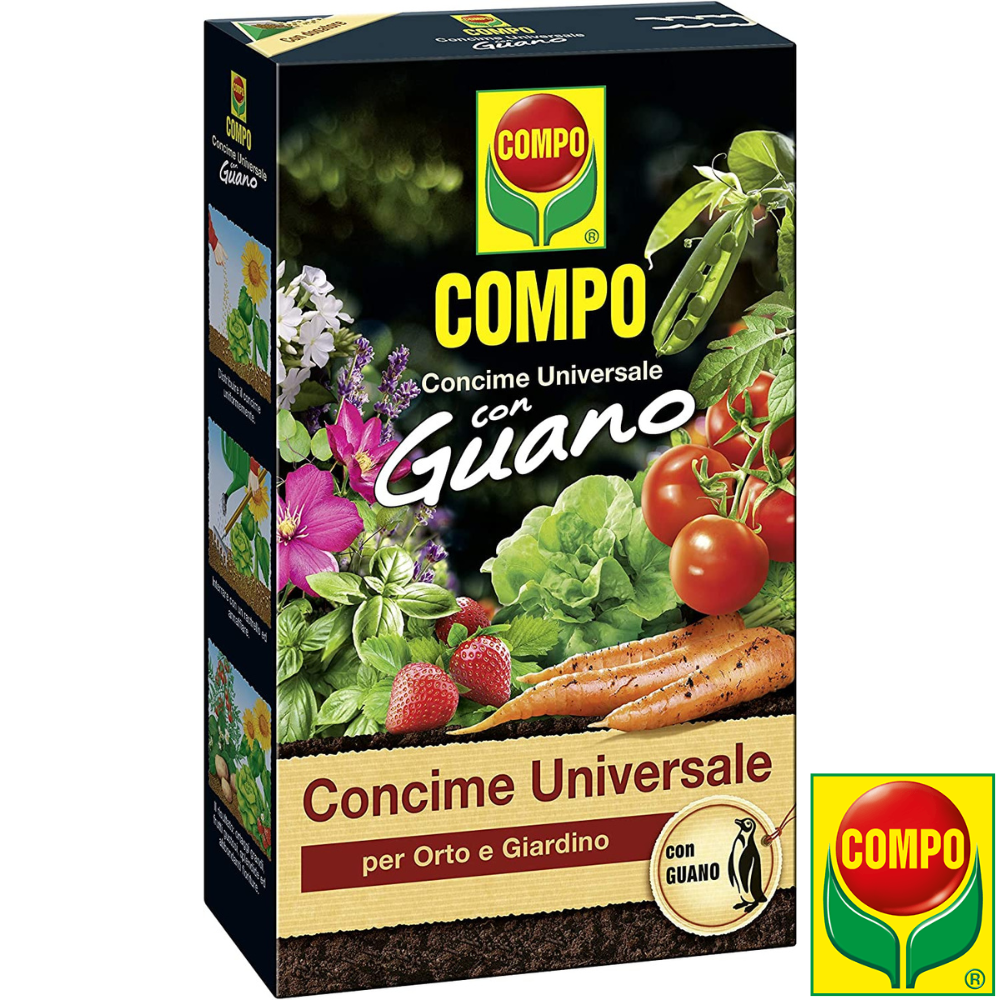 Compo CONCIME UNIVERSALE con GUANO FERTILIZZANTE ORTO GIARDINO 3 Kg + MISURINO
