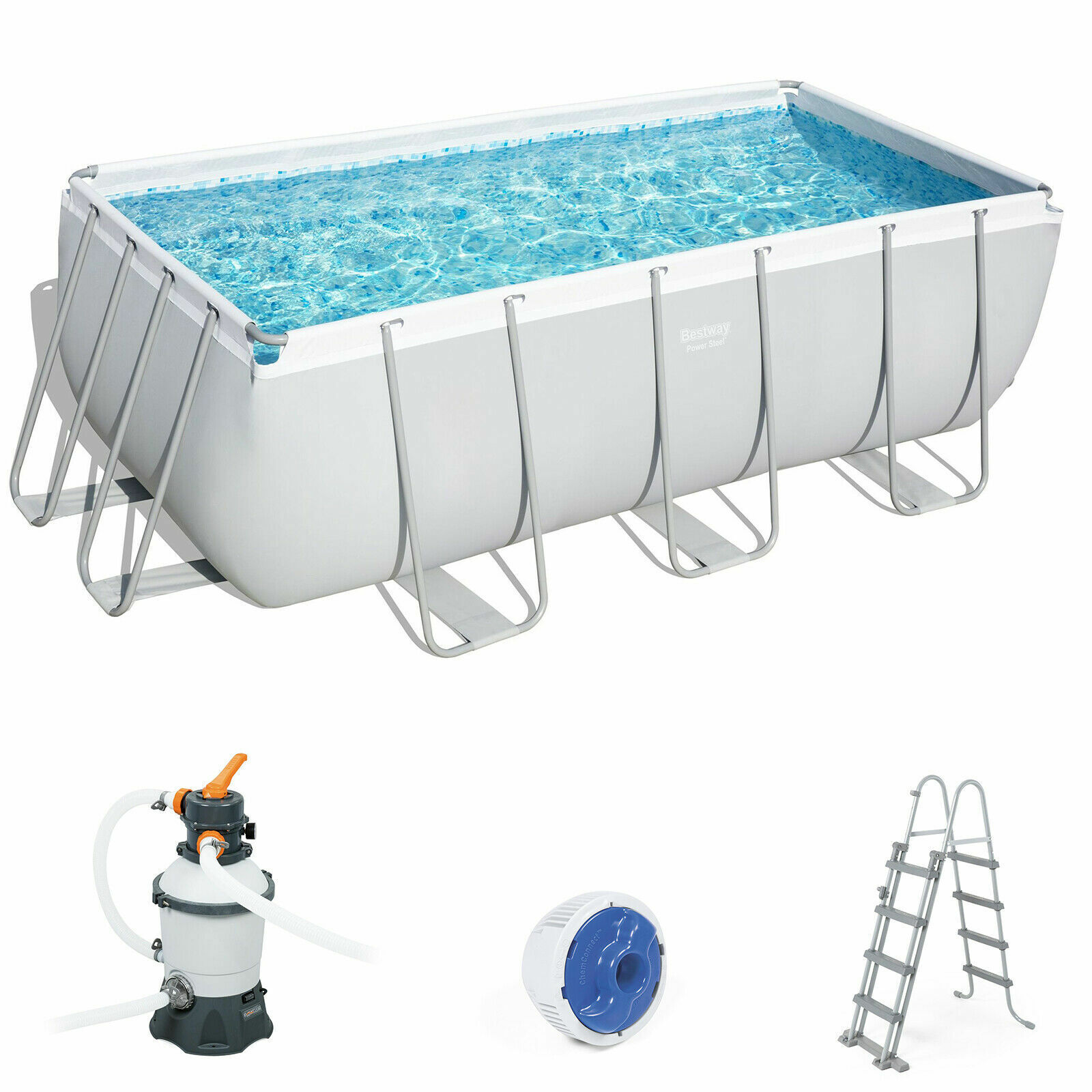 PISCINA FUORITERRA ESTERNA BESTWAY STEEL FRAME 56457 412x201x122 POMPA A SABBIA