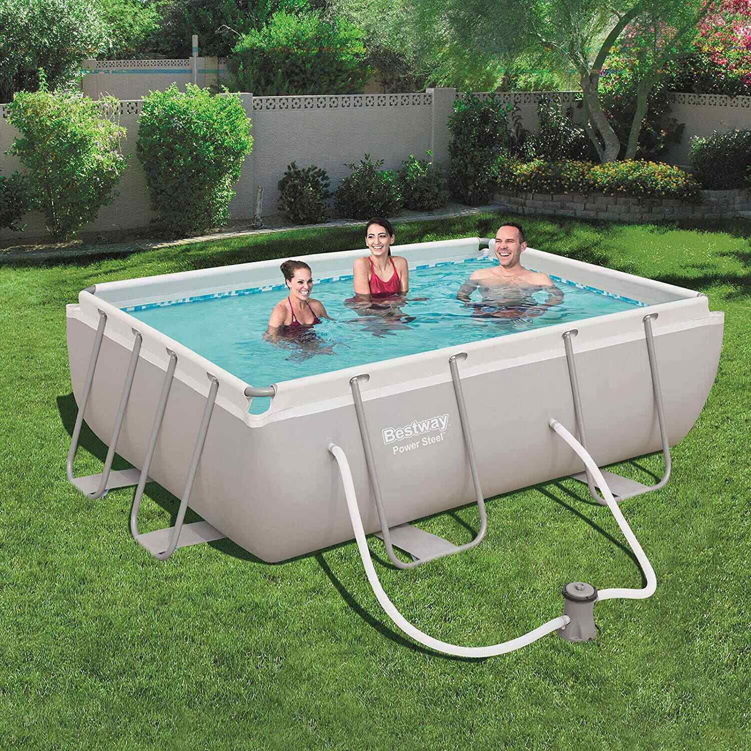 Piscina Fuoriterra Rettangolare Bestway Fuori terra 282x196x84 56629 Power Steel