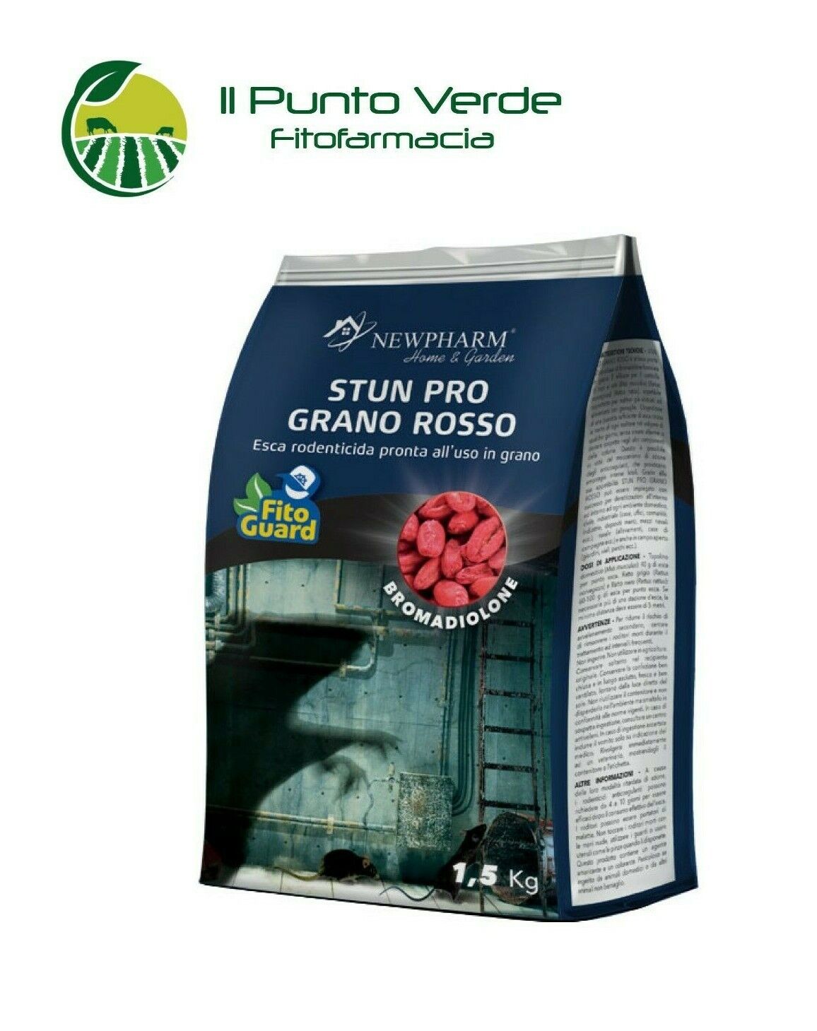 GRANO ROSSO VELENOSO PER TOPI ESCA TOPICIDA 1,5 KG - STUN PRO ratticida topicida