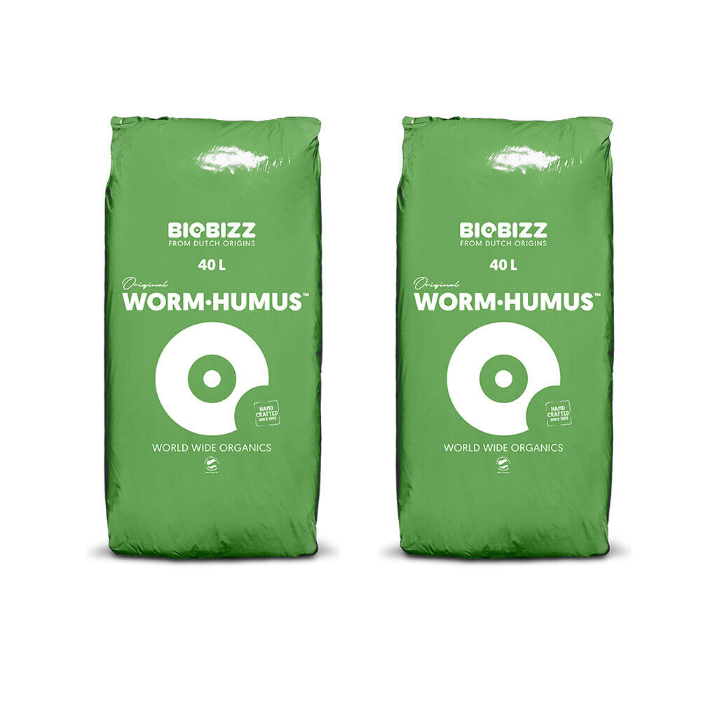 2 X Biobizz WORM HUMUS Vermicast Concime organico biologico 40 LT